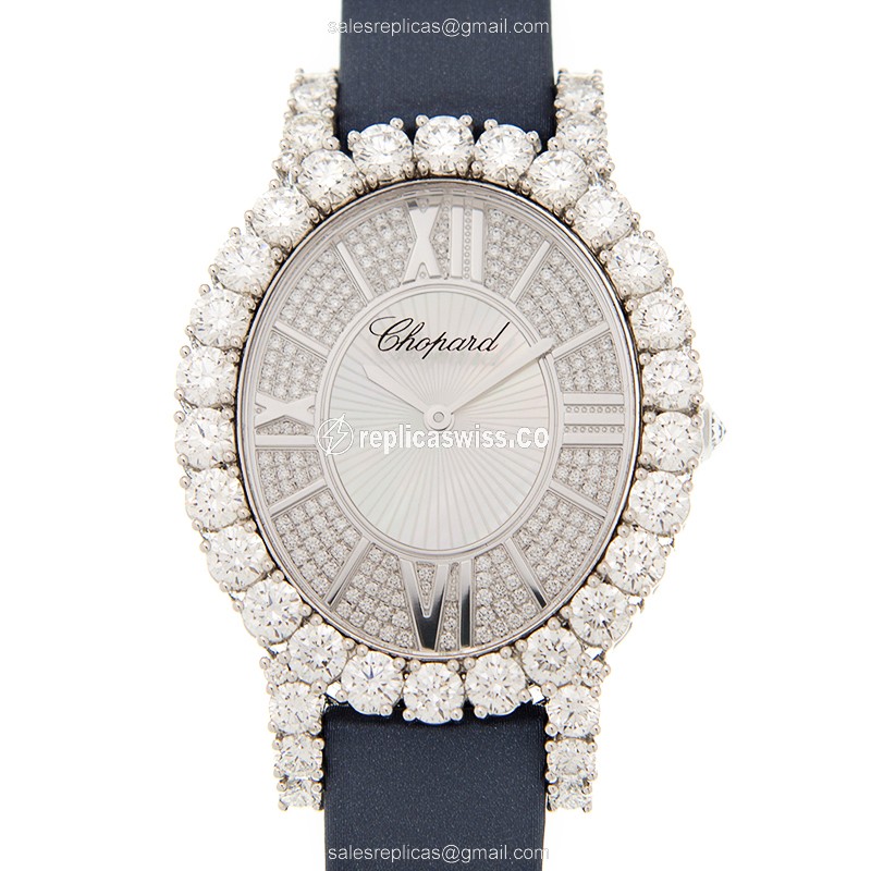 Chopard 139383-1001 Replica - Quartz - 18kt White Gold - White Dial - Buckle Clasp